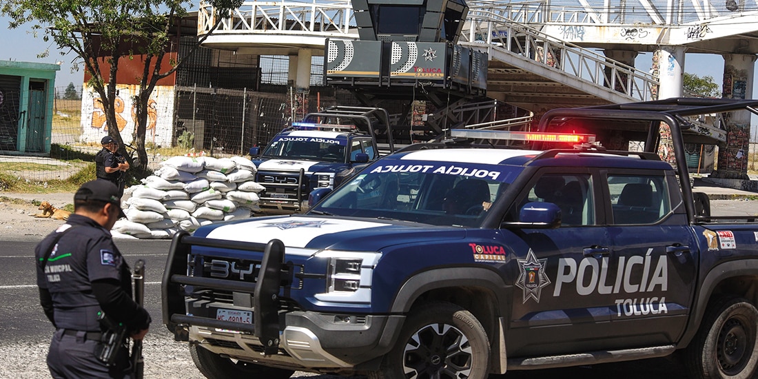 Operativos de seguridad de la policía estatal de Toluca, el pasado 23 de febrero.