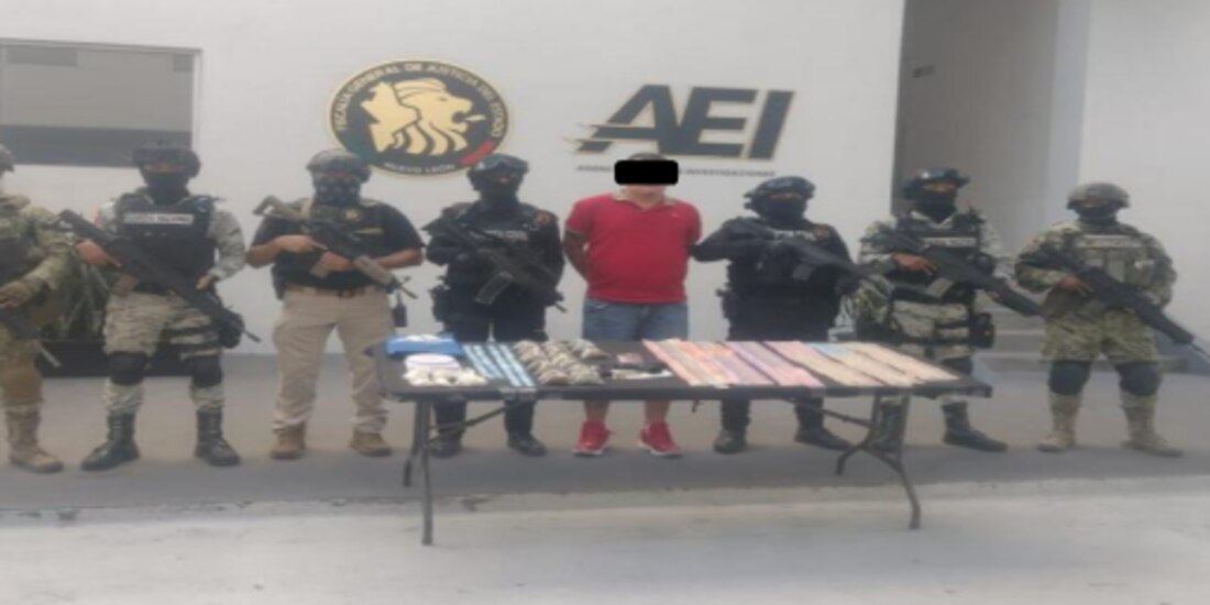 Detención de presunto delincuente en NL.