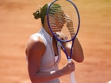 Marta llora después de su triunfo ante la rusa, ayer, en Francia.