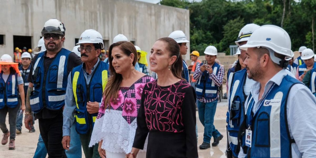 Claudia Sheinbaum supervisa hospitales y proyectos de salud en Chetumal acompañada de Mara Lezama.
