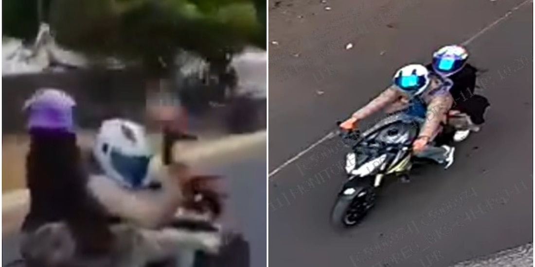 Captan a motociclista armado disparando al aire mientras circula sobre Paseo de la Reforma.