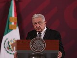 Presidente López Obrador, durante conferencia de prensa matutina en Palacio Nacional.