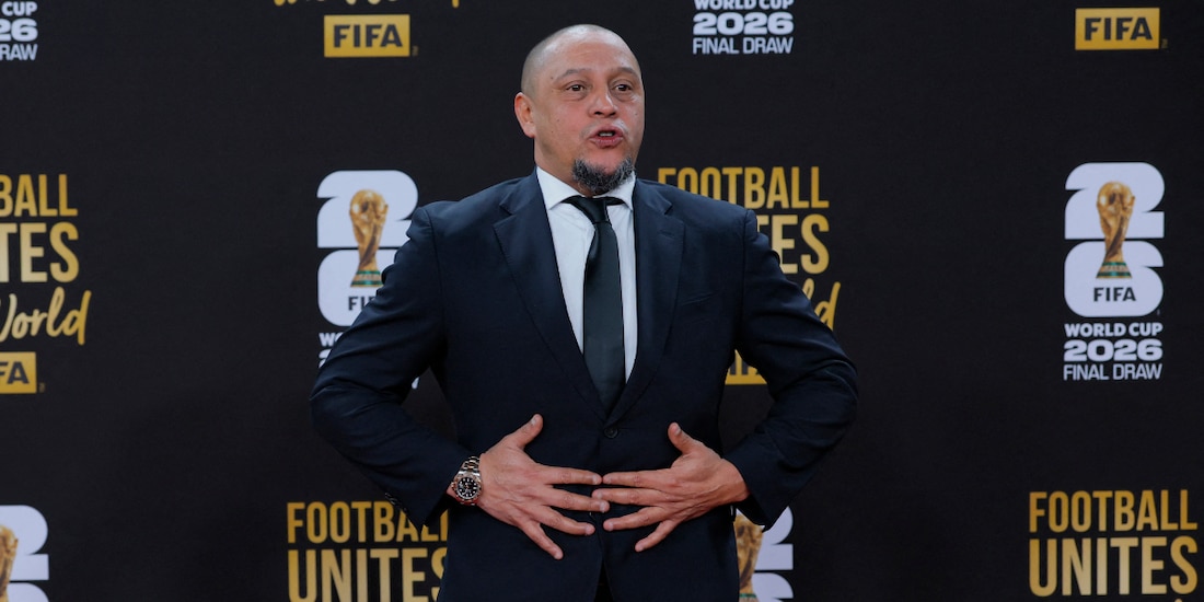 Roberto Carlos durante el sorteo del Mundial 2026, el 5 de diciembre.