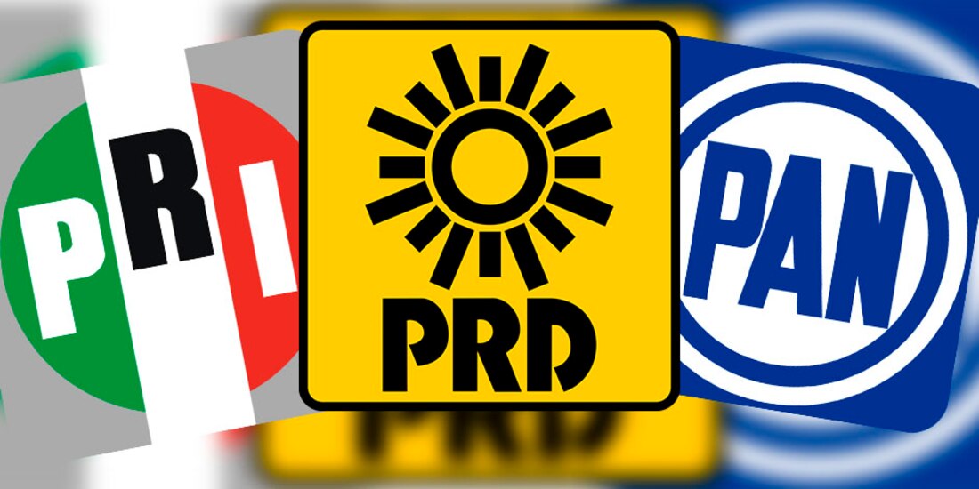 Elecciones 2021: Escudos de los partidos políticos PRI, PRD y PAN