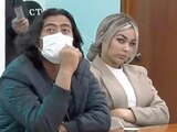 Nicolás Petro y su exesposa, Daysuris Vásquez, durante la audiencia ante un juez federal, ayer.