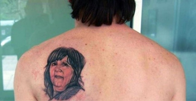 Tatuaje del rostro de la madre de Messi