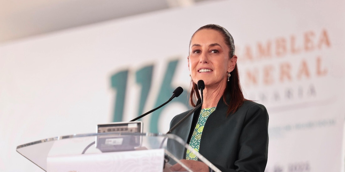 La Presidenta Claudia Sheinbaum encabezó la 116 Asamblea General Ordinaria del IMSS en Puebla.