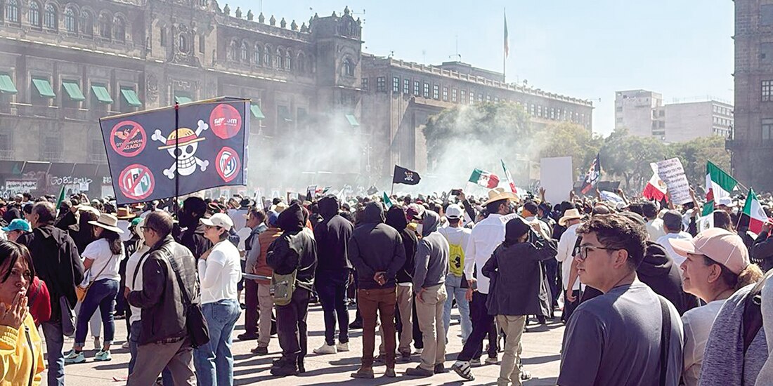 Manifestación de la Generación Z realizada el sábado en el Zócalo de la CDMX.