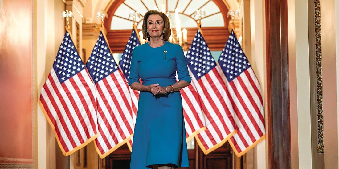 La presidenta de la Cámara de Representantes, Nancy Pelosi, en marzo de 2020.