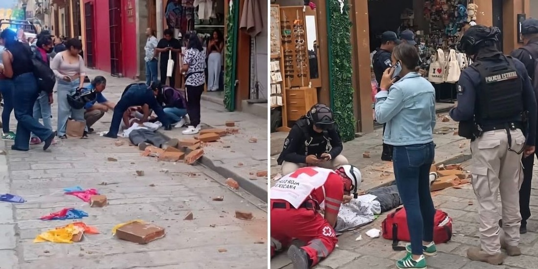 Cae estructura en Oaxaca y hiere a una persona.