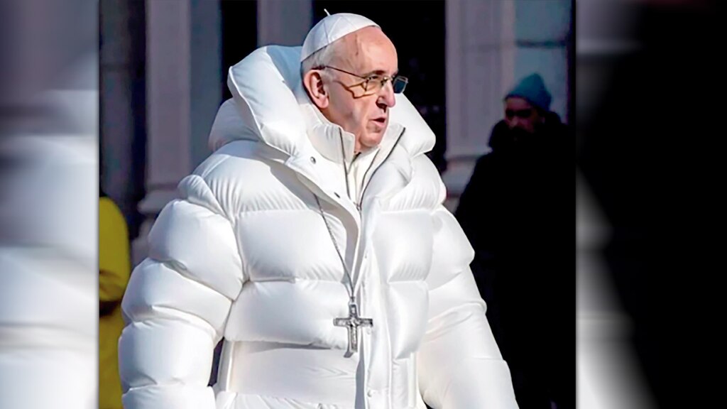 El Papa en imagen falsa con una chamarra