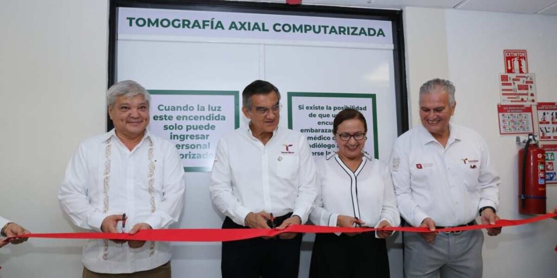 Américo Villarreal entrega tomógrafo al Hospital Infantil de Tamaulipas.