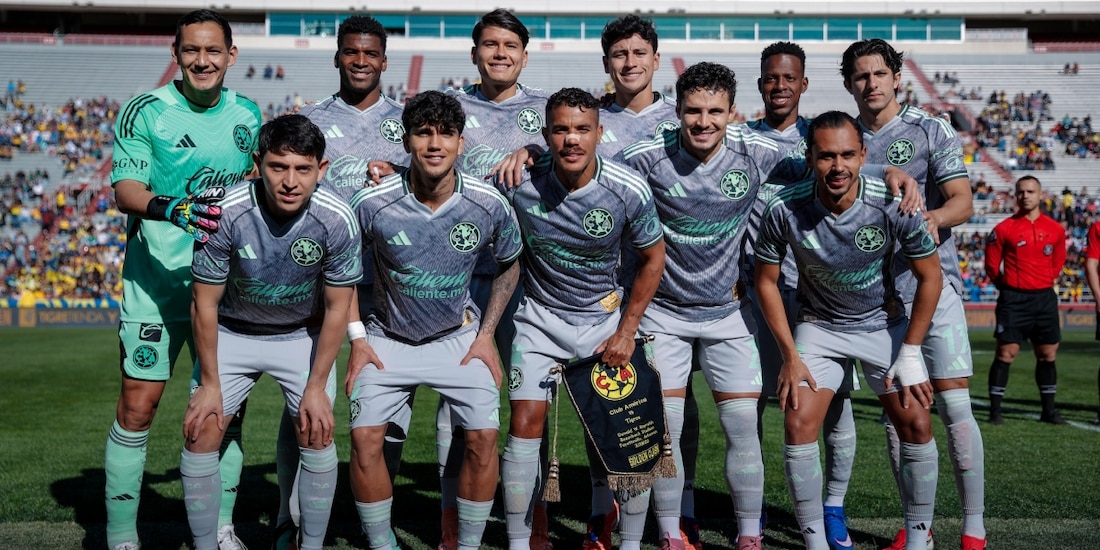 Jugadores del América en un amistoso por la Fecha FIFA