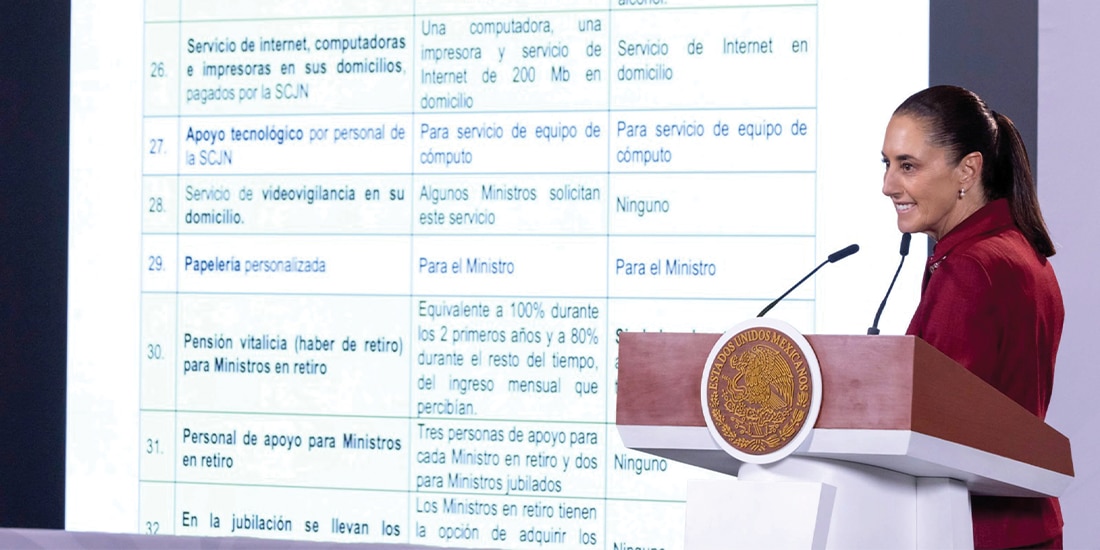LA JEFA del Ejecutivo, Claudia Sheinbaum, ayer, en conferencia de prensa.