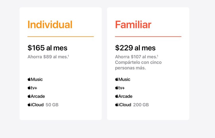 Para nuestro país solo se contemplan dos tipos de suscripciones.