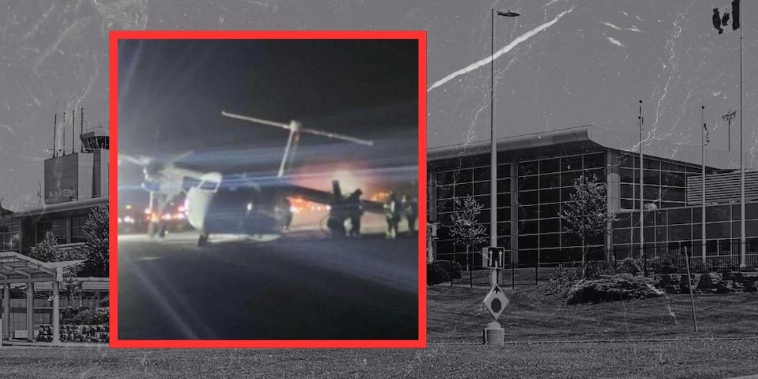 Avión sufre incidente de aterrizaje y se incendia, en aeropuerto de Halifax.