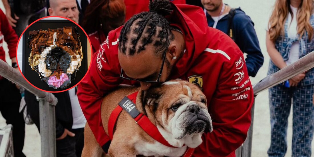 Lewis Hamilton presumió el retrato de Roscoe.