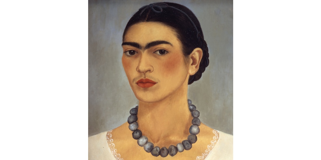 AUTORRETRATO con collar de Frida Kahlo, 1933.
