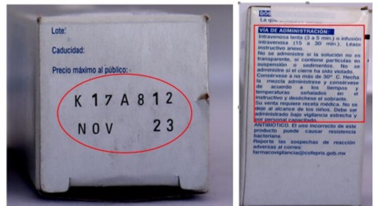 Cofepris alertó que el lote K17A812 del antibiótico Meropenem no fue fabricado por Laboratorios Pisa.
