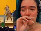 Karol G sufre épica caída en un concierto y rueda por las escaleras