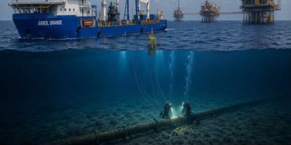 Pemex completa trabajos de reparación del ducto submarino en el campo Ek-Balam.