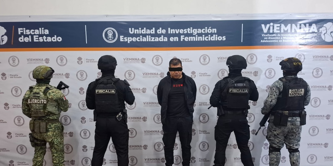 Autoridades estatales y federales detuvieron a Iván Martín "N", presunto coautor material de feminicidio de Valeria Márquez.
