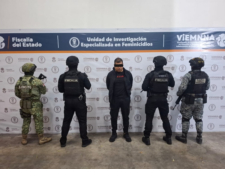 Autoridades estatales y federales detuvieron a Iván Martín "N", presunto coautor material de feminicidio de Valeria Márquez.
