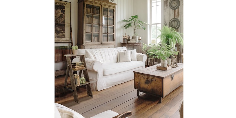 Puedes buscar muebles en tiendas de antigüedades para decorar.