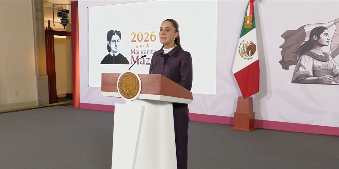La Presidenta Claudia Sheinbaum este miércoles en Palacio Nacional.