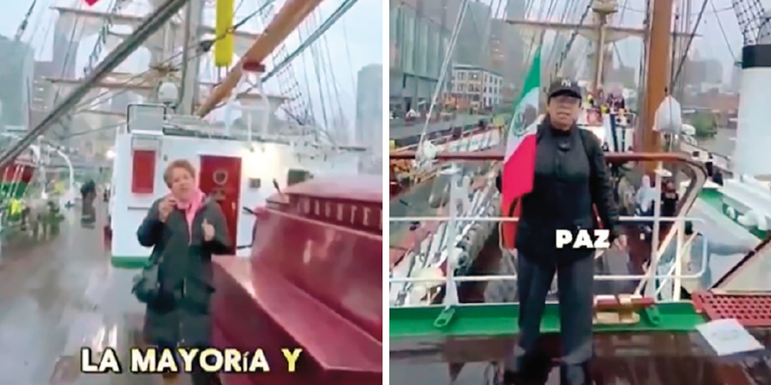 Morenistas en EU, a bordo del Buque Cuauhtémoc, realizaron, el sábado, actos proselitistas en favor de algunos candidatos a la Corte.