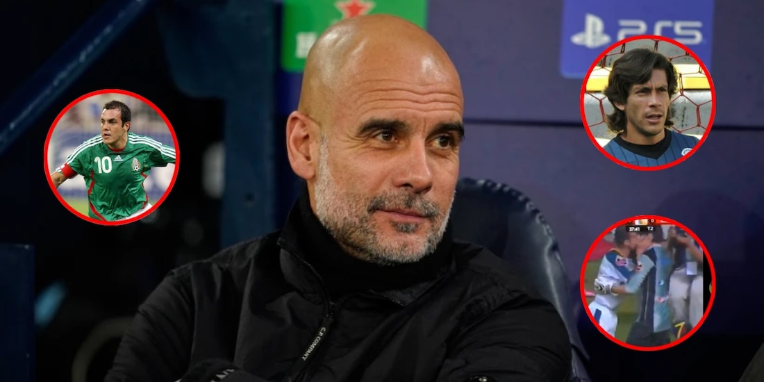 Pep Guardiola besó a Cirilo Saucedo en un partido del futbol mexicano