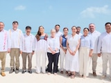 La gobernadora Mara Lezama y la titular de SEMARNAT, Alicia Bárcena, encabezaron la presentación de la estrategia "Holbox Circular".