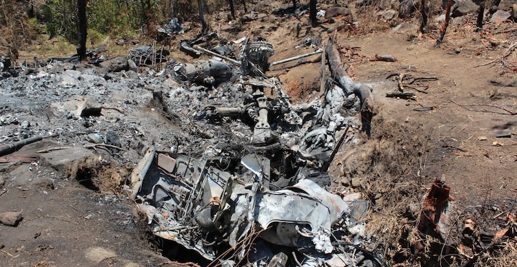 Helicóptero derribado por el CJNG