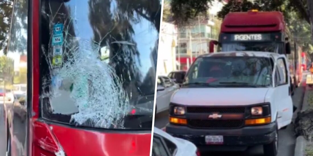 Choca Metrobús sobre avenida Insurgentes; hay 15 lesionados.