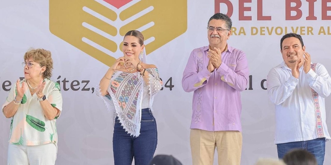 Evelyn Salgado y Rocío Bárcena entregan apoyos del programa Tianguis del Bienestar en Guerrero.