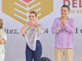 Evelyn Salgado y Rocío Bárcena entregan apoyos del programa Tianguis del Bienestar en Guerrero.