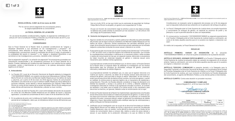 Resolución de la Fiscalía General de la Nación