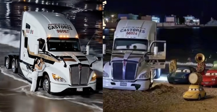 Memes del trailero que se metió a la playa de Mazatlán