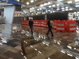 Encharcamientos en la estación Cuatro Caminos de Metro de la CDMX este martes 4 de julio