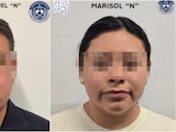 Marisol "N", esposa del alcalde asesinado, y Geovany Emmanuel “N”, funcionario de Temoac.