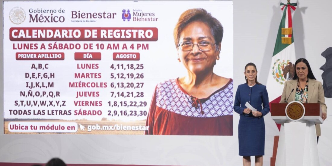 La Presidenta de México, Claudia Sheinbaum, y la secretaria de Bienestar, Ariadna Montiel, ayer, en conferencia de prensa.