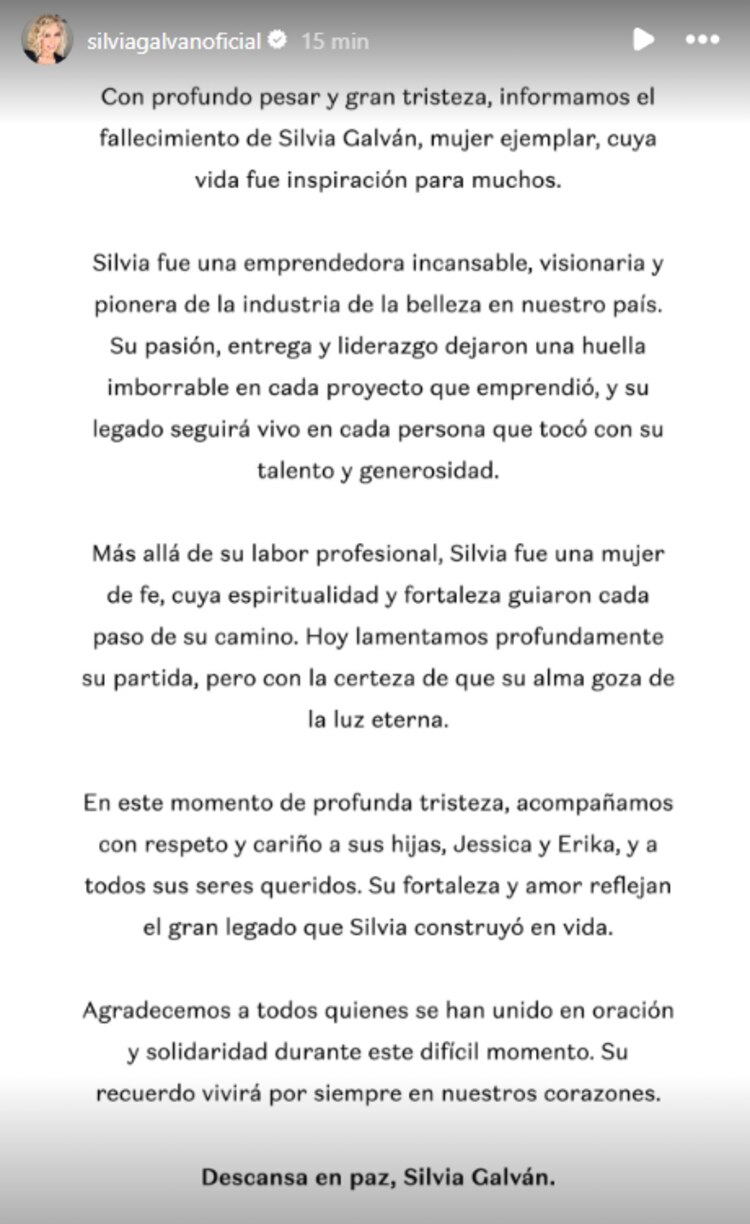 Muere Silvia Galván