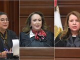 De izquierda a derecha: Lenia Batres, Yasmín Esquivel y Loretta- Ortiz