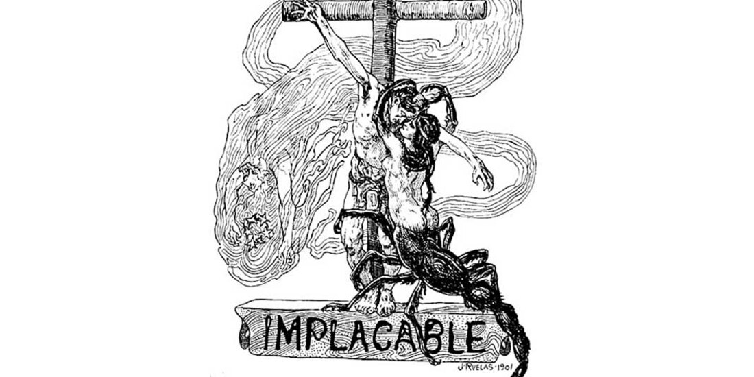 Julio Ruelas, Implacable, tinta sobre papel, Revista Moderna, 1901.