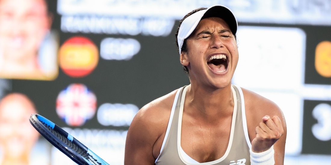 Heather Watson celebra su victoria ante Sara Sorribes, ayer, en Puerto Vallarta.