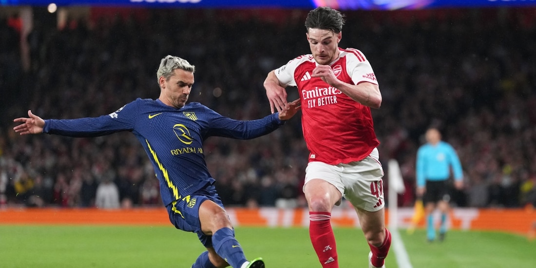 Una acción del Arsenal vs Atlético de Madrid, partido de vuelta de las semifinales de la Champions League