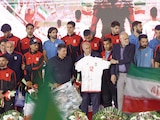 CEREMONIA de despedida de la selección nacional de futbol de Irán, en Teherán,
antes de su partida hacia el Mundial de 2026, el pasado 13 de mayo.