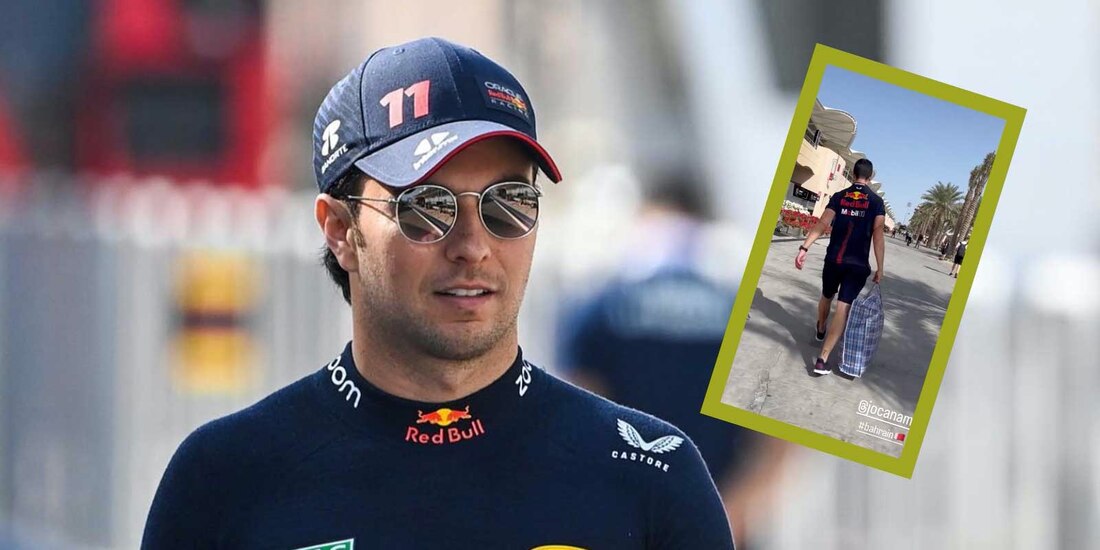 El asistente y preparador físico de Checo Pérez causó sensación en el primer día de prácticas de pretemporada de F1.