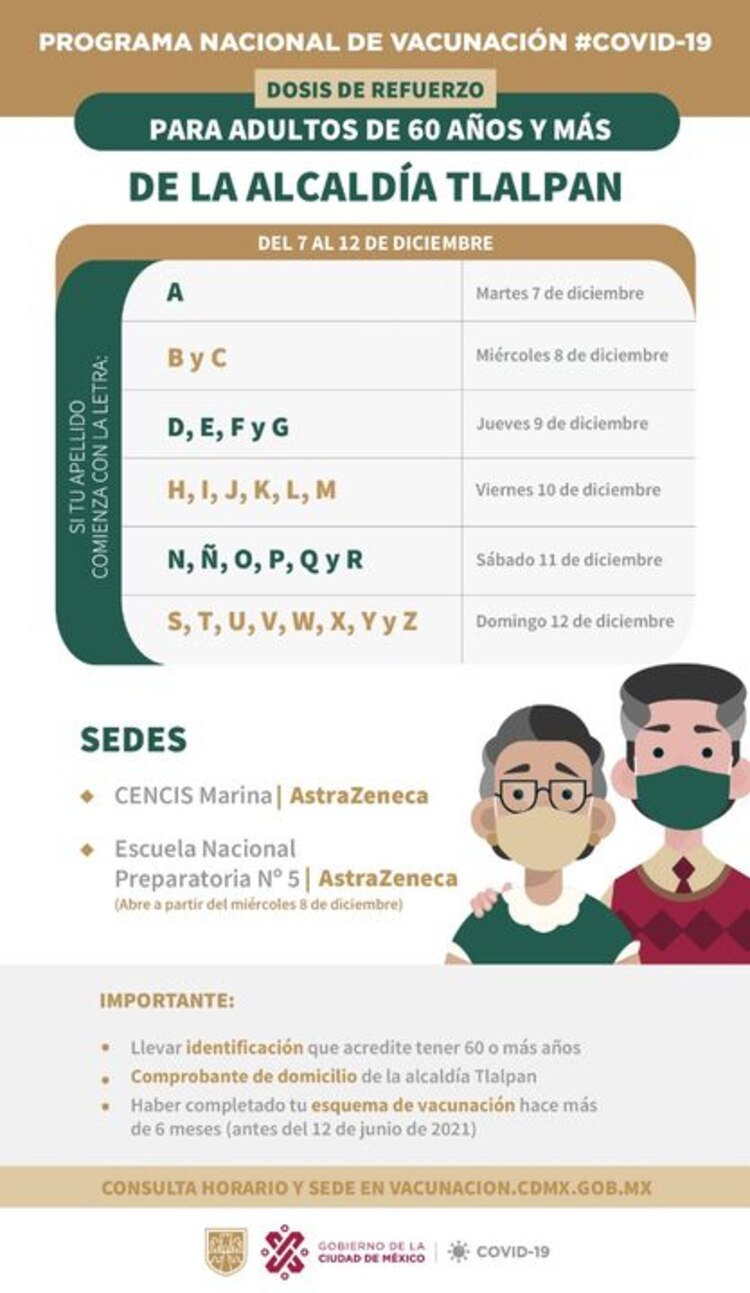 Calendario de vacunación para adultos mayores