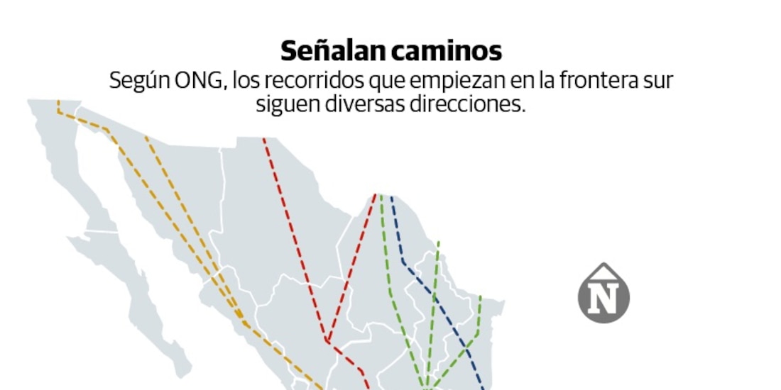 Activistas identifican 4 rutas rumbo a EU